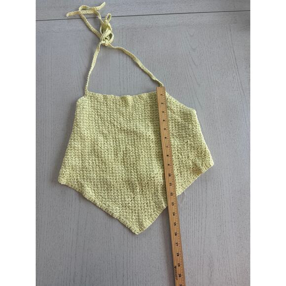 Rue 21 Butter Yellow Neon Green Crochet Bandana Top Baddie Bimbocore - Picture 2 of 5